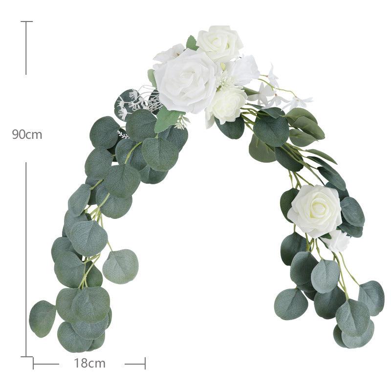 Simulated flower Eucalyptus rattan chair back flower wedding chair back flower decoration