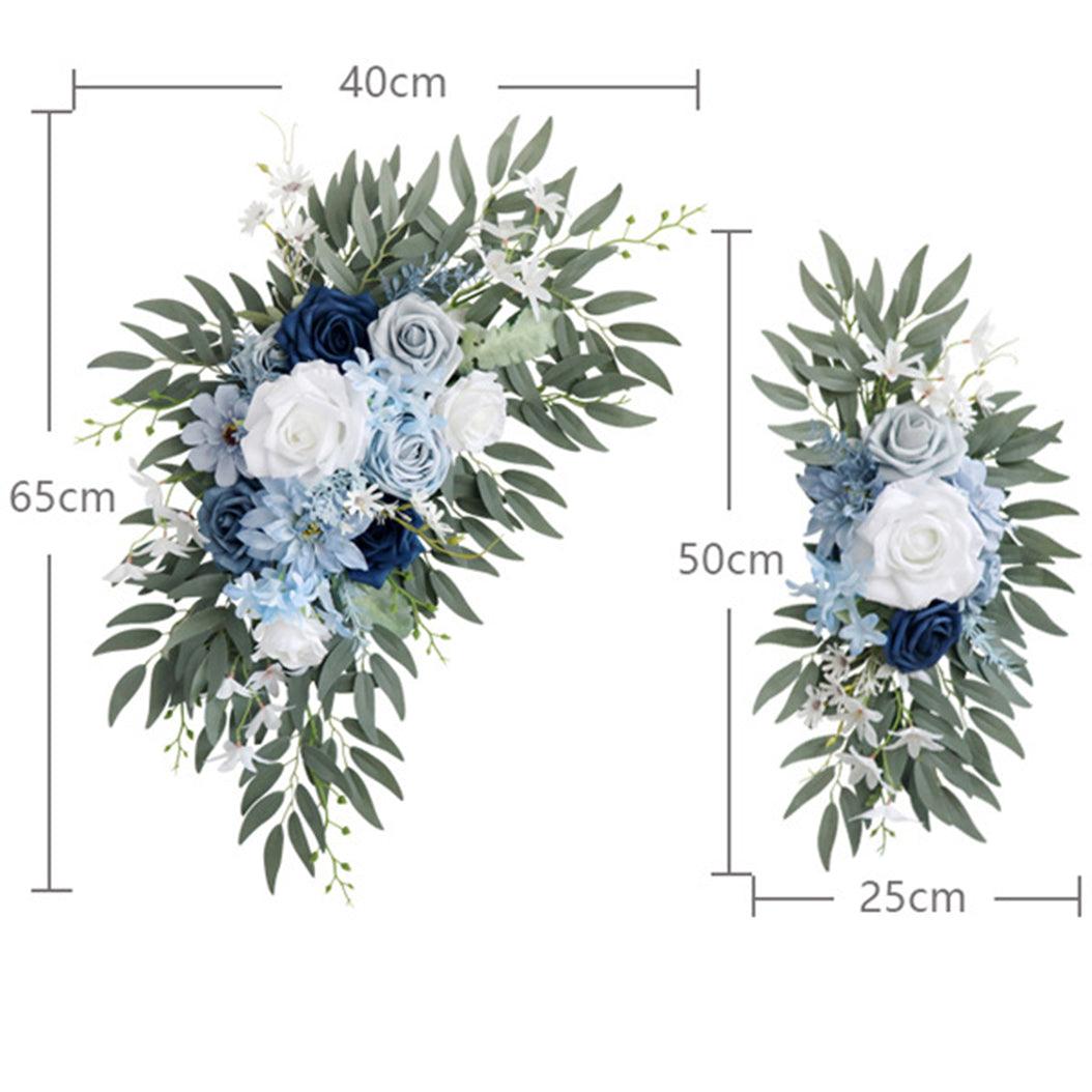 Wedding Arch Flower Simulation Haze Blue Rose Welcome Sign Wedding Party