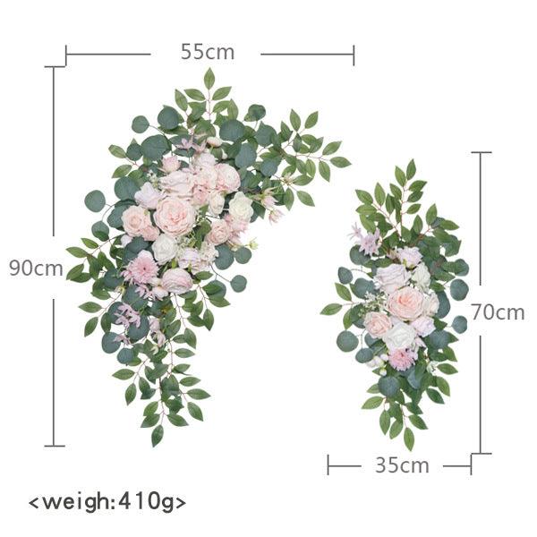 Pink Rose Wedding Arch Hanging Corner Floral Decorations