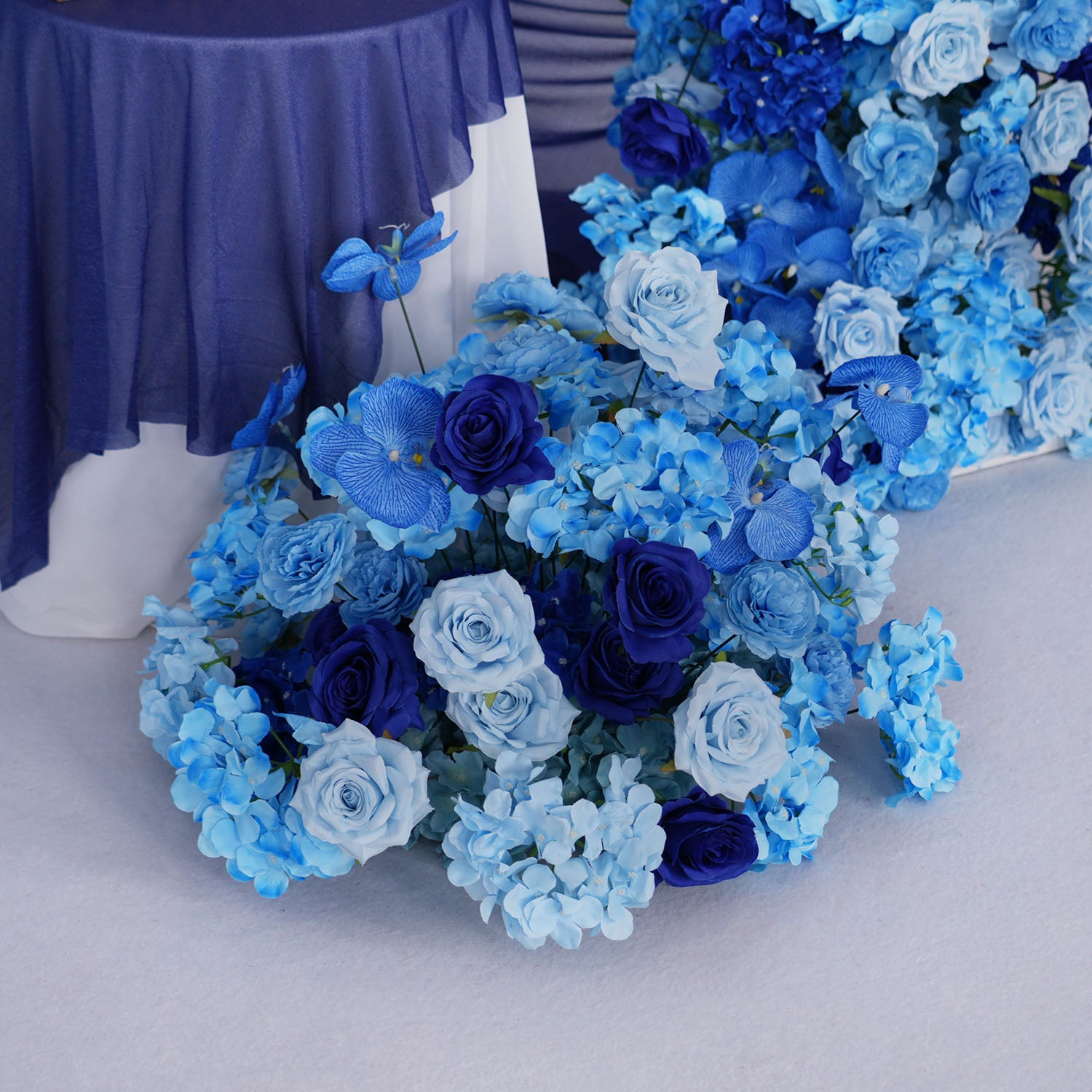 Artificial Blue Rose Flower Row Wedding Decor Set picture 12
