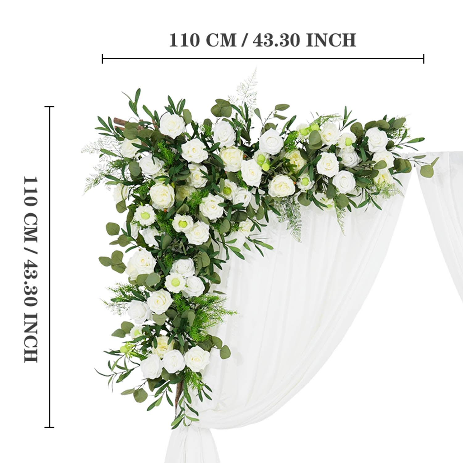 Artificial Green Leaf Eucalyptus White Rose Flower Arch 9 picture