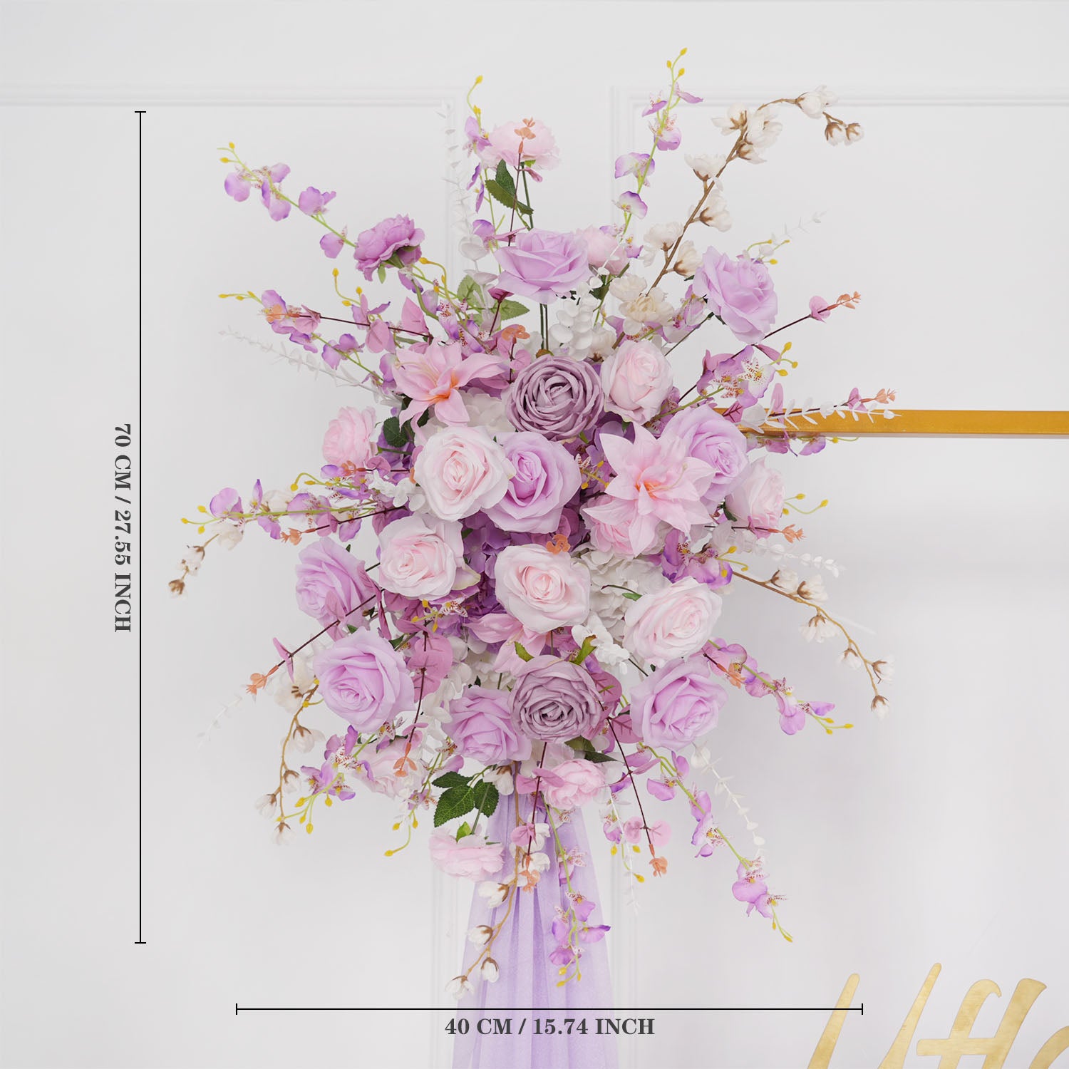 Artificial Purple Wedding KT Backdrop Flower Arch Decor picture 7