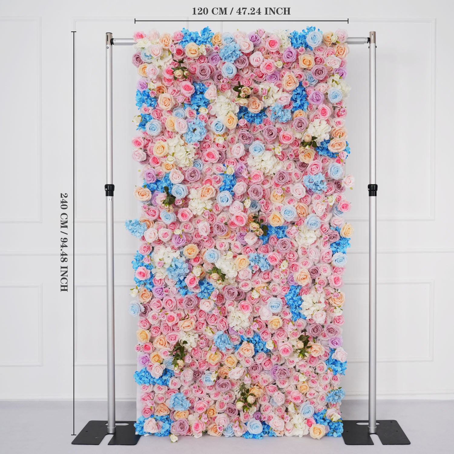 Powder Blue Rose 5D Rolled Fabric Flower Wall 10 picture