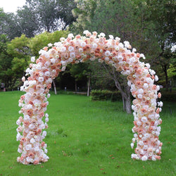 Uflower Pink Orange Rose Babybreath Floral Door Arch Wedding Party Backdrop Decoration