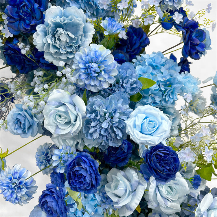 Uflower Blue Rose Floral Door Arch Wedding Party Backdrop Decoration