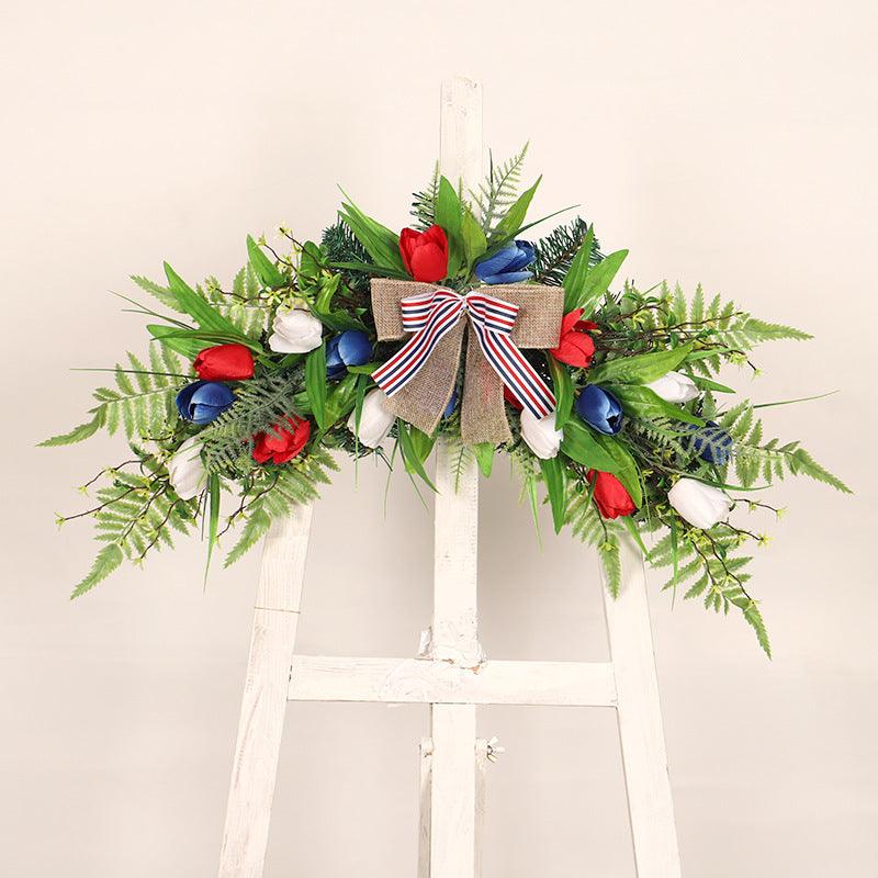 Independence Day decorative lintel artificial flower tulip door hanging