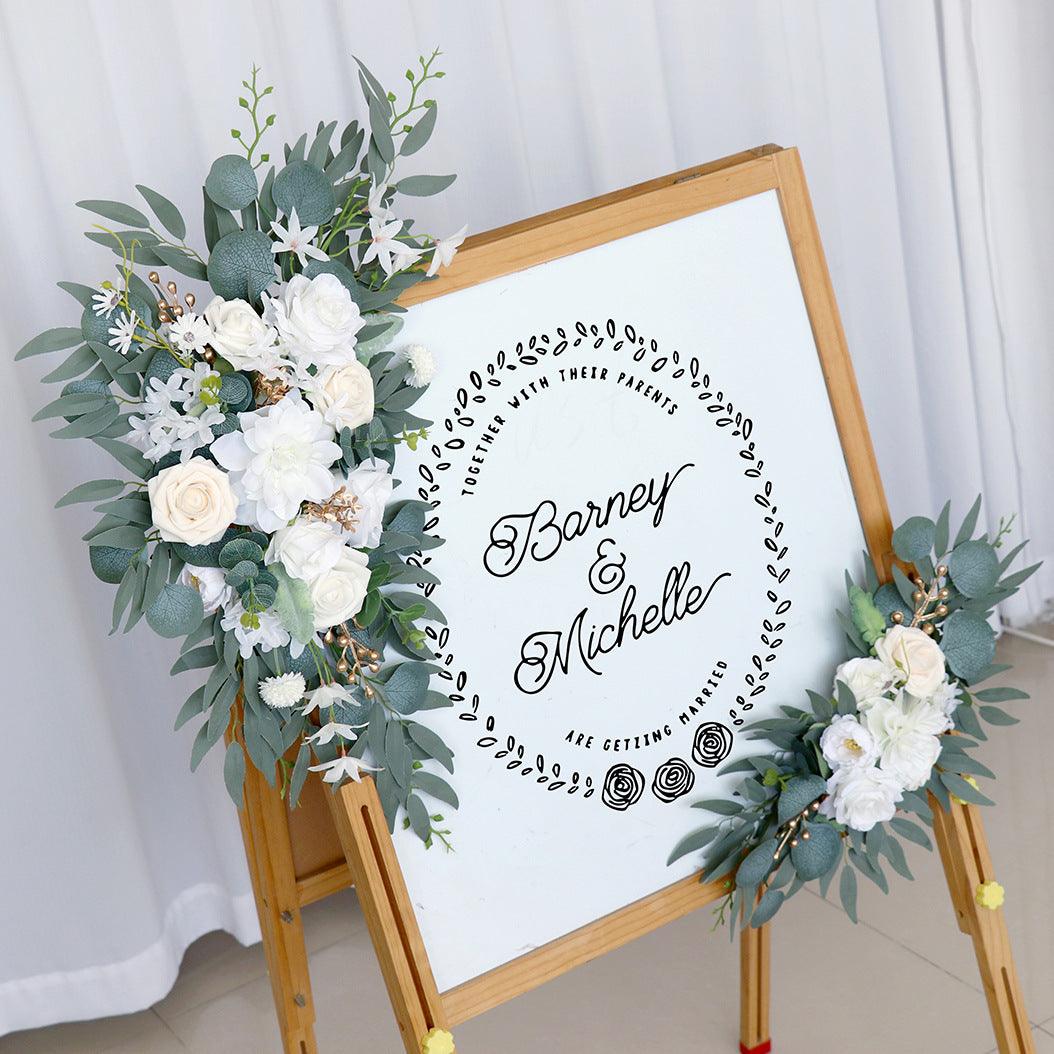 Wedding Arch Flower Simulation Rose Welcome Sign Wedding Party