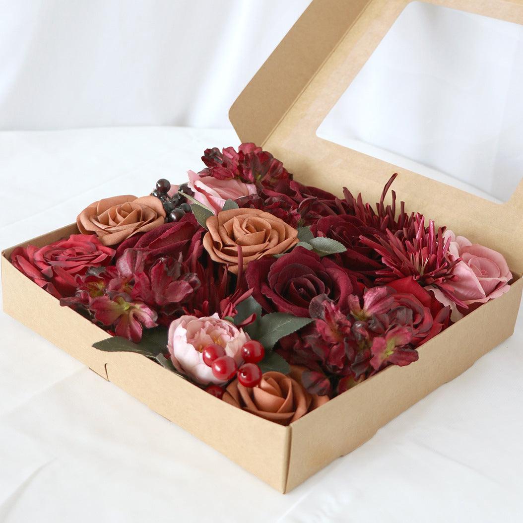 Boxed Simulation Flower Box Wedding Birthday Party Accompaniment Gift Boxed Flowers Wedding Bridal Hand Bouquet