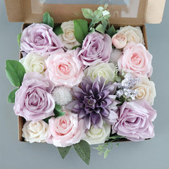 Simulation Boxed Flower Heads With Rods Diy Home Bouquet Holiday Wedding Banquet