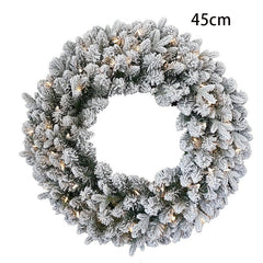 45cm PVC&PE Mixed Flocking Wreath 150 Heads Christmas Decoration Mall Hotel Shop Decoration