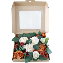 Wedding Birthday Proposal Flower Box Simulation Rose Valentine's Day Gift Box Flower Head with Rod DIY