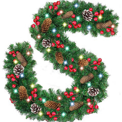 2.7m PVC Christmas Decoration Rattan Wreath - Uflower