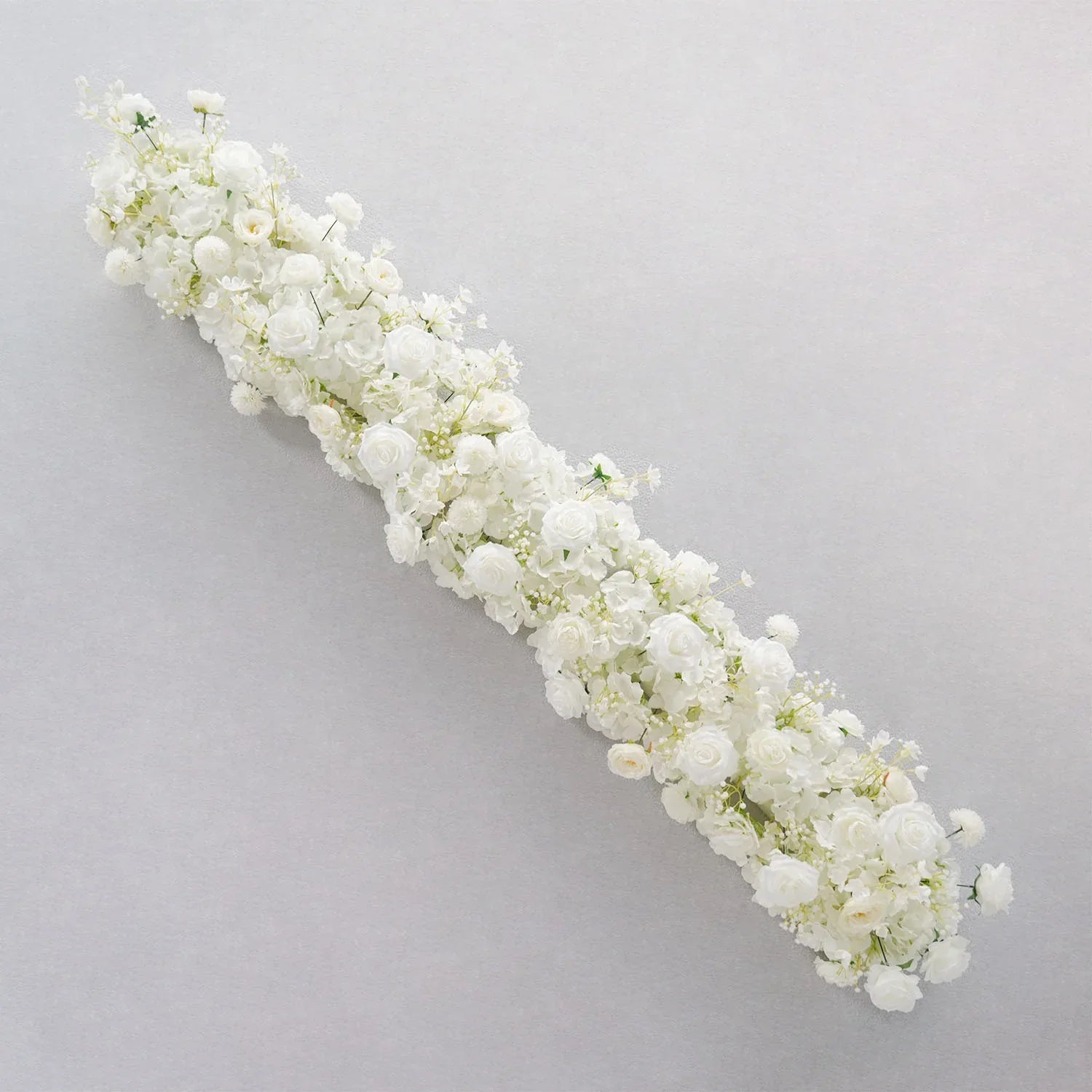 Uflower White Rose Table Runner Sofa Floral Wedding Backdrop Decor SET80136 - Uflower