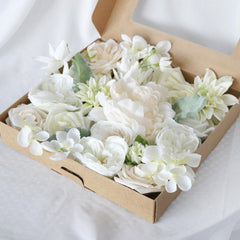 White Artificial Simulation Box Flower | Uflower