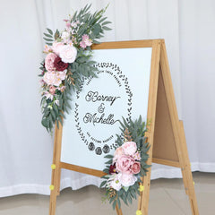 Wedding Arch Flower Imitation Bean Paste Pink Rose Welcome Sign Wedding Party