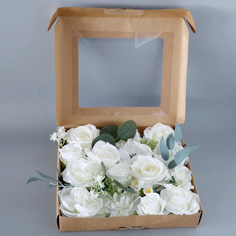 Simulation Silk Flowers Flower Box Wedding Proposal Birthday Gift Box Home Decor Bouquet