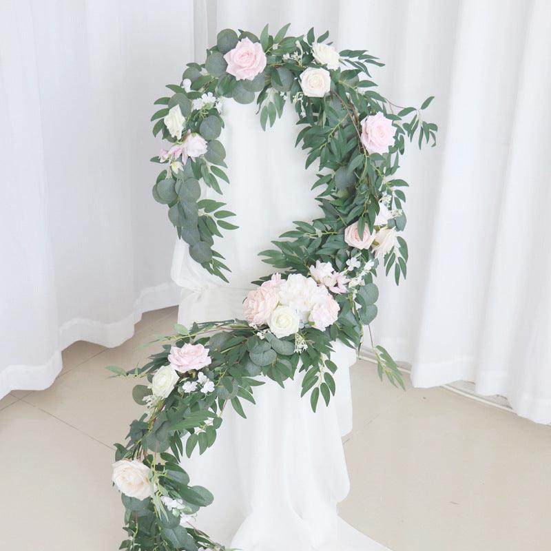 Wedding Stripe Pink Champagne Table Flower Forest Outdoor Simulation Vine Decoration