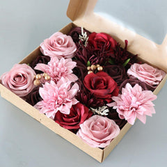 Simulation Flowers Boxed Flowers Mother's Day Birthday Gift Box Flowers Diy Home Hand Flower