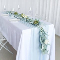 Simulated Rose Strip Eucalyptus Berry Table Flower Rose Vine Wedding Decoration Background