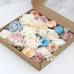 Simulation Flower Flower Box Birthday Proposal Gift Box Flower Head with Rod DIY Wedding Bridal Bouquet