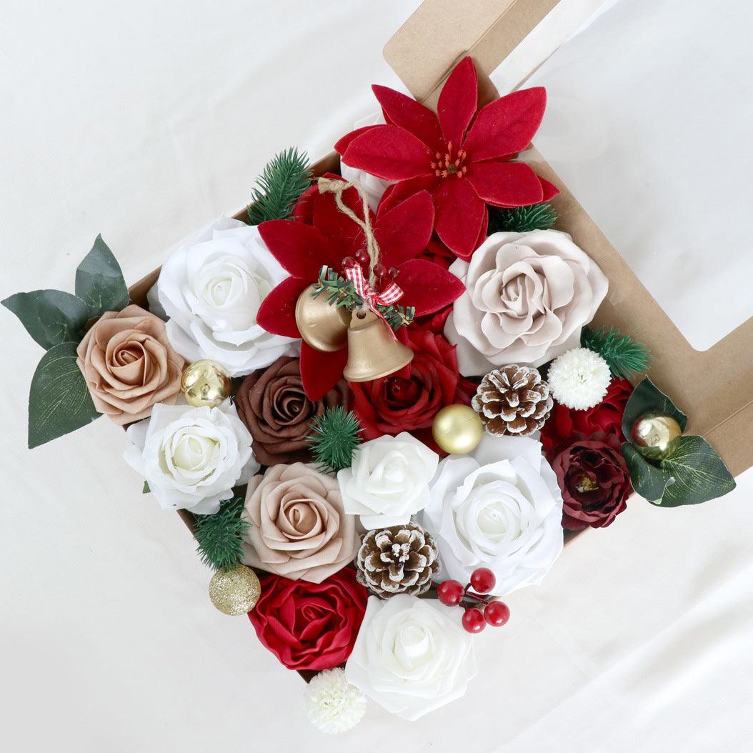 New Christmas Boxed Flowers Holiday Decoration Bouquet Christmas Tree Hanging Decoration