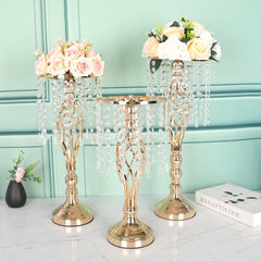 Metal Iron Art Crystal Acrylic Beaded Dining Table Decoration