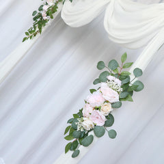 Pink Rose Wedding Arch Hanging Corner Floral Decor