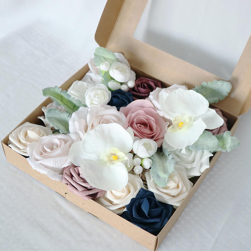 Simulation Flowers Boxed Flowers Mori Wedding Handmade Gift Box Flowers Diy Holiday Home