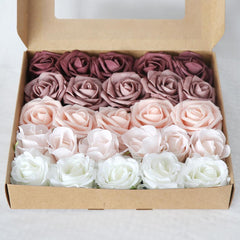 Simulation PE Roses Boxed Flowers Wedding Birthday Party Handmade Gift Flower Boxes