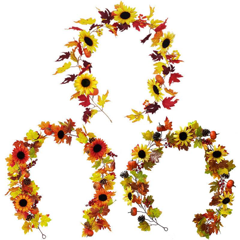 Halloween simulation sunflower maple leaf vine