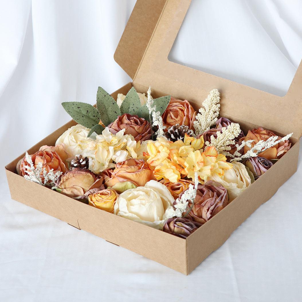 Simulation Flowers Boxed Flowers Diy Wedding Bridal Bouquet Birthday Holiday Gift Boxes