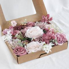 Simulation rose boxed flowers European wedding bridal bouquet DIY