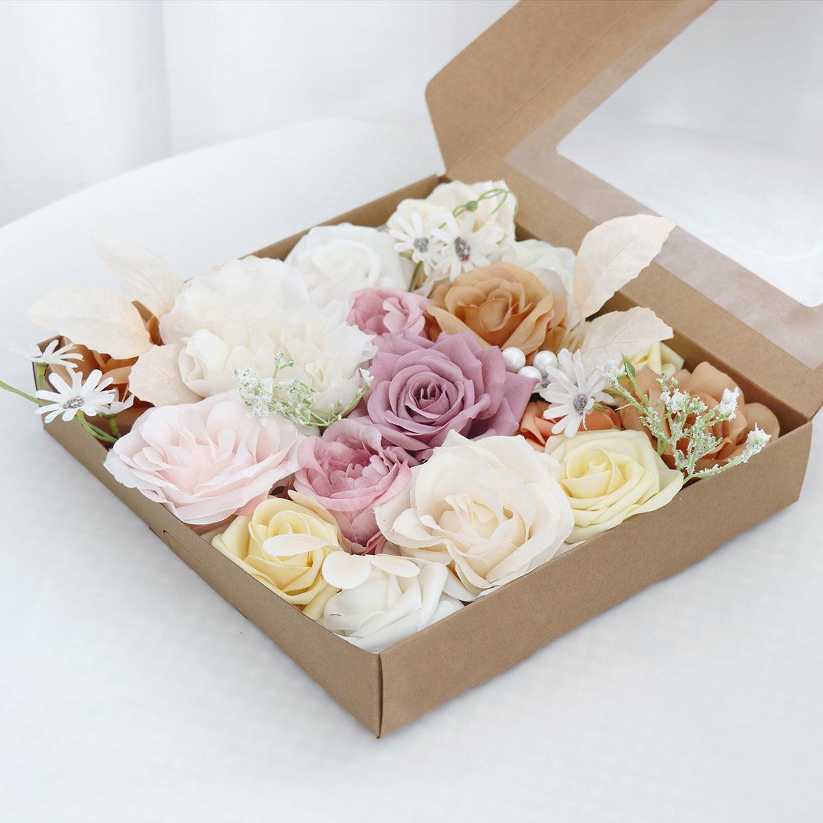 Boxed flowers DIY rose simulation hand bouquet Valentine's Day gift flower box