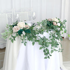 Dousha dark green table flower wedding decoration simulation flower banquet floral art