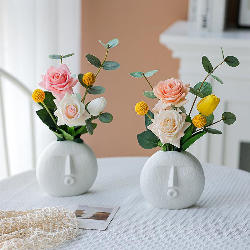 Hand feeling high simulation rose flower fake flower bouquet arrangement living room