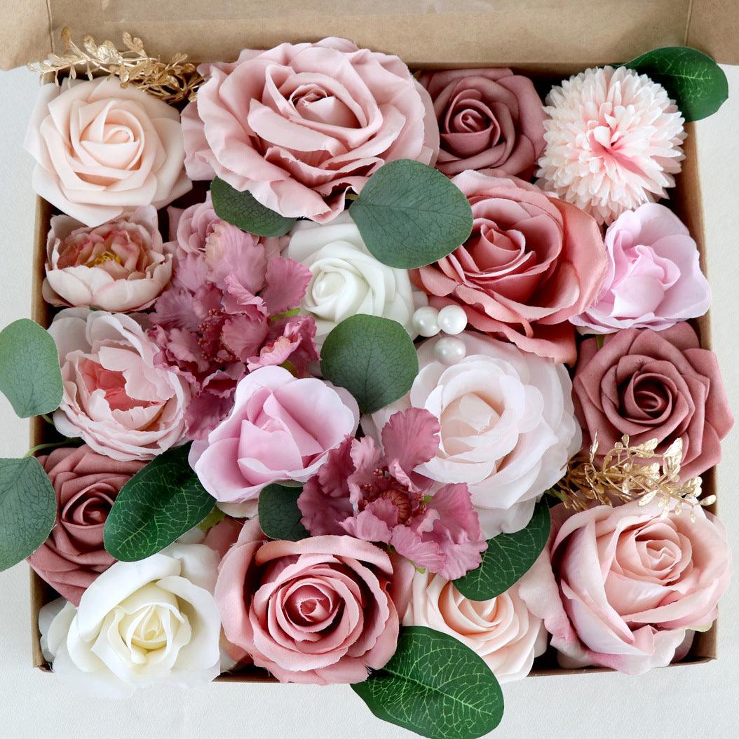 Simulation Rose Boxed Flowers Wedding Diy Bridal Bouquet Valentine's Day Birthday Gift