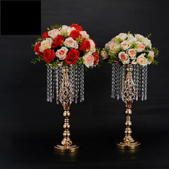 Wedding Decorative Flower Ware Iron Art Electroplated Tassel Crystal Roadmap