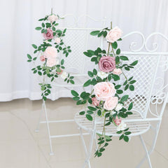 Simulated flower cane chair back flower wedding chair back flower decoration