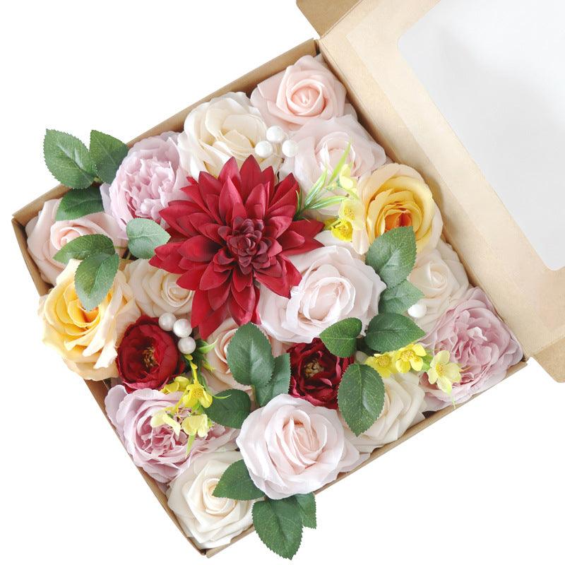 Europe and the United States wedding birthday party gift flower box simulation flowers boxed flowers Diy home bouquet