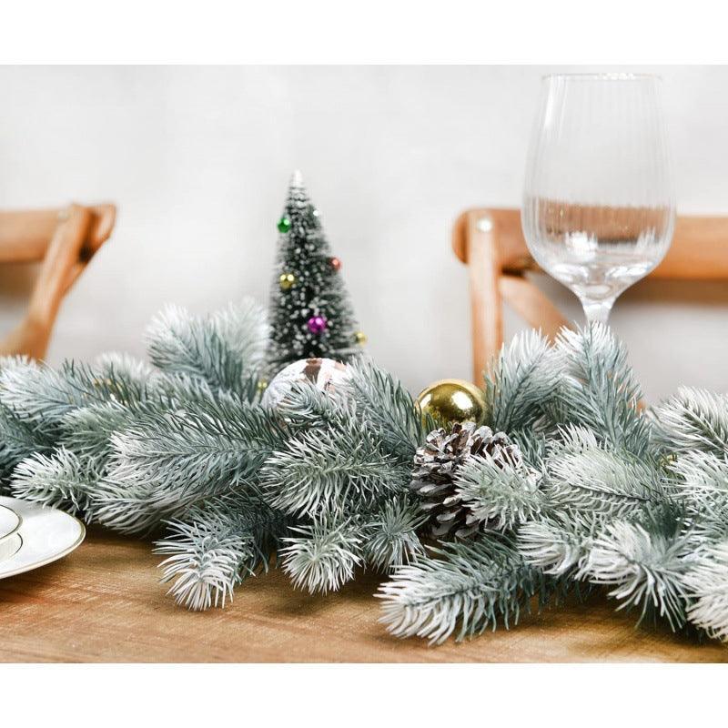 Christmas PE leaves encrypted Christmas rattan Simulation Christmas tree rattan leaves pine needles DIY Christmas decorations - Uflower
