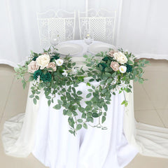 Dousha dark green table flower wedding decoration simulation flower banquet floral art