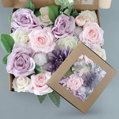 Simulation Boxed Flower Heads With Rods Diy Home Bouquet Holiday Wedding Banquet