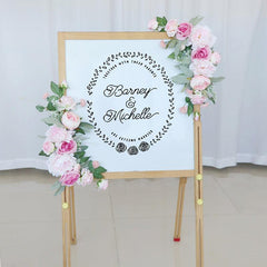 Simulated Rose Art Wedding Welcome Sign Decorative Corner Flower Props