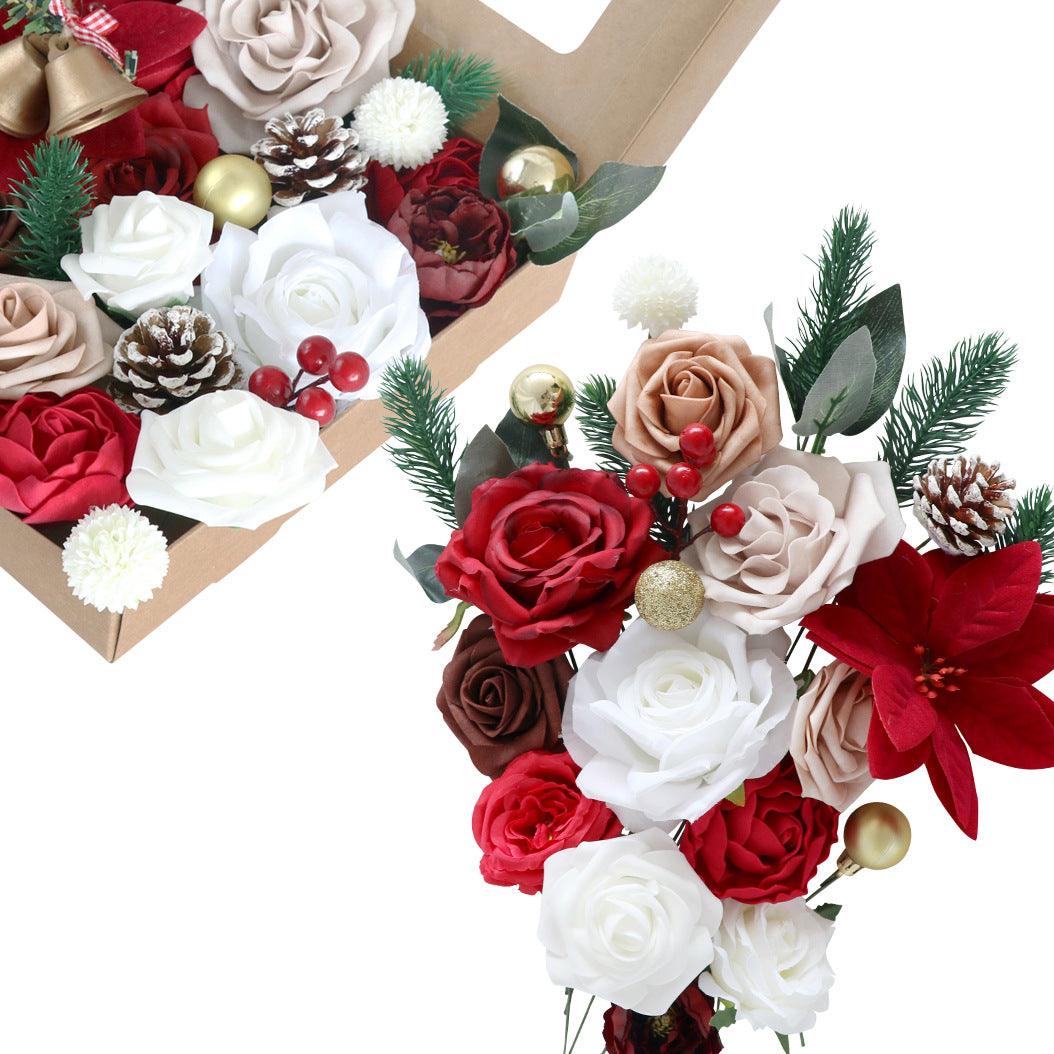 New Christmas Boxed Flowers Holiday Decoration Bouquet Christmas Tree Hanging Decoration