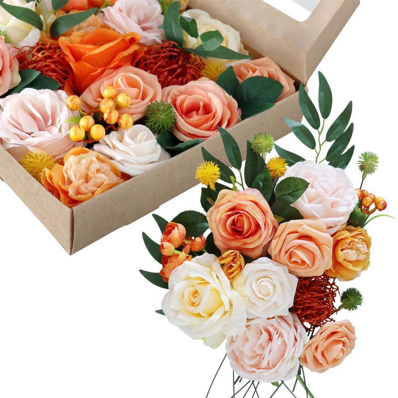 Simulation Silk Flowers Boxed Flowers Wedding Valentine's Day Diy Hand Bouquet Birthday Gift Box Flowers