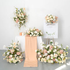 Simulated pollen white peony flower art wedding mall decoration