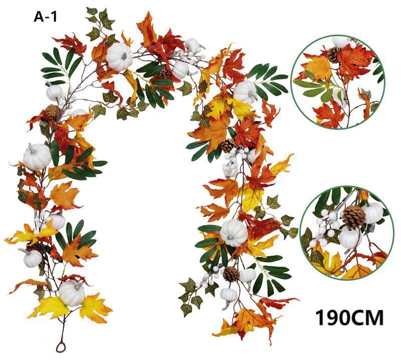 Halloween simulation pumpkin, pine fruit, maple leaf, vine