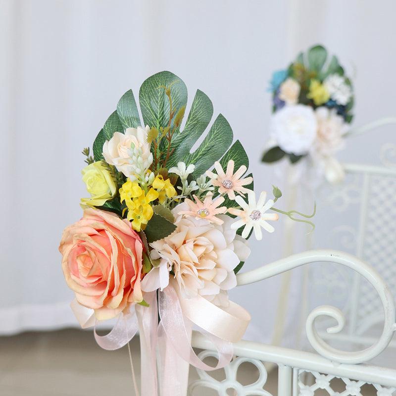 Simulated flower chair back flower wedding bouquet decoration