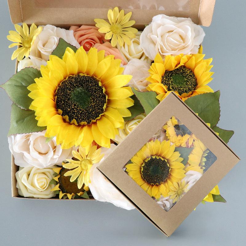 Simulation Sunflower Flower Box Spring Holiday Gift Boxed Flowers Mother's Day Birthday Diy