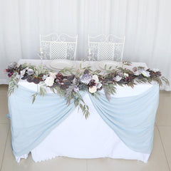 Simulated Rose Stripe Grey Purple Table Flower Rose Vine Wedding Decoration Background